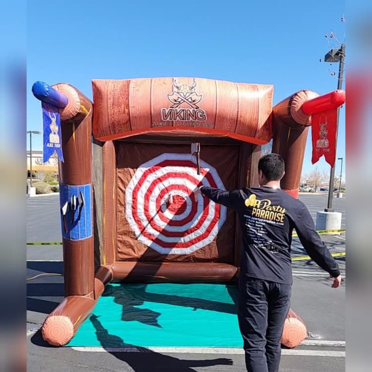 Inflatable axe throwing game rental