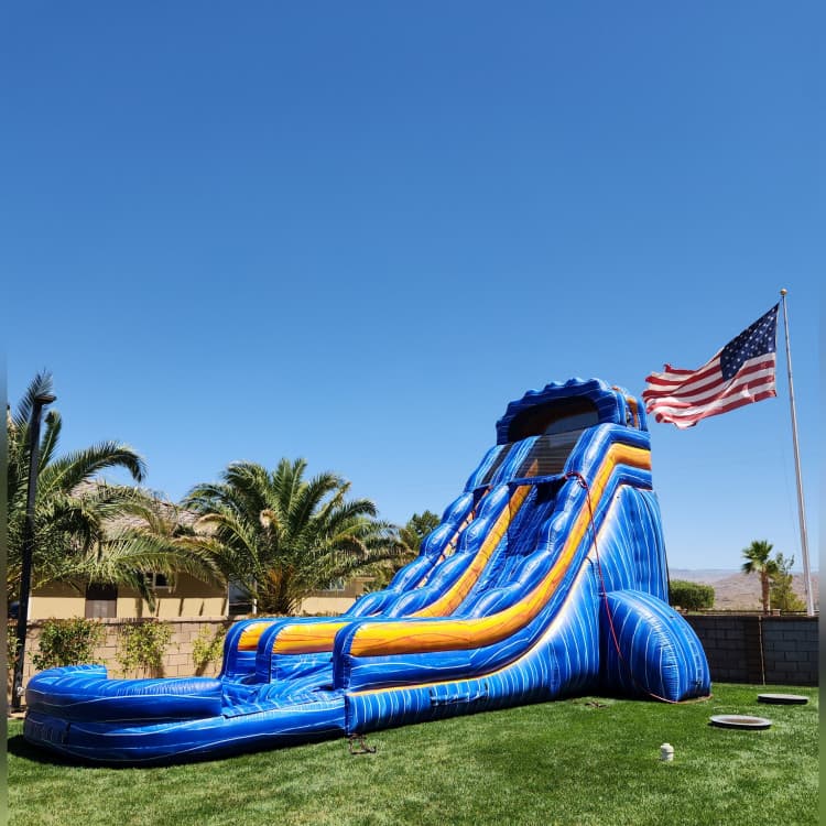 22ft Giant Blue Marble & Orange water slide rental