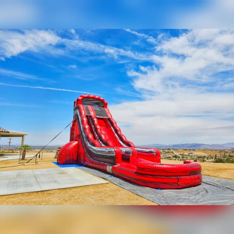 Inflatable water slide rental for a High Desert backyard event