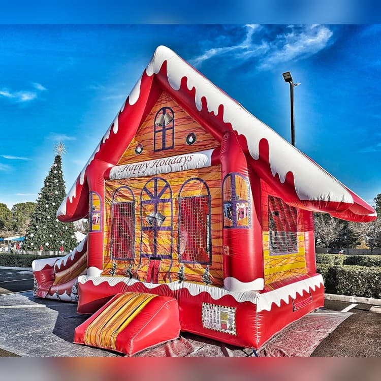 Christmas-themed bounce house combo rental